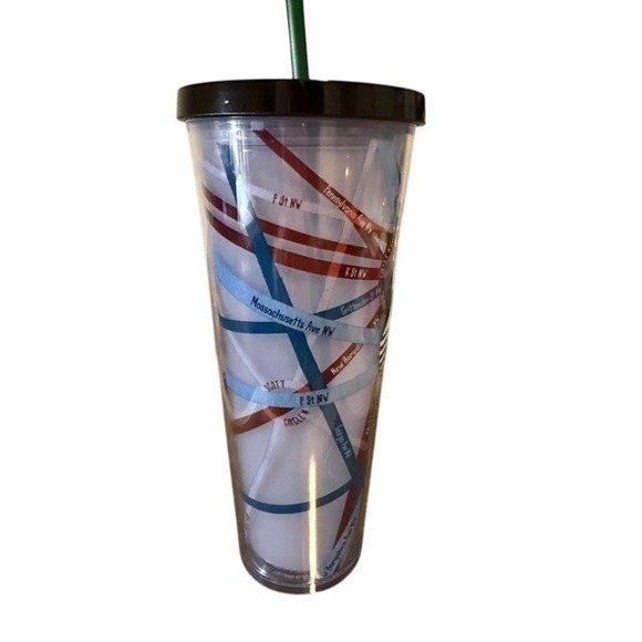 RARE Starbucks 2014 Washington DC Street Map 24oz Tumbler Cold-Cup Acrylic New - Picture 2 of 5